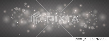 White glowing bokeh lights creating sparkling festive particles overlay effect 138763330