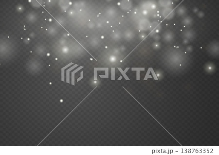 White glowing particles creating abstract light overlay effect with bokeh and glitter White glowing particles creating abstract light overlay effect with bokeh and glitter 138763352