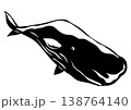 まるで潜水艦みたいな動物マッコウクジラの切り絵貼り絵イラスト 138764140