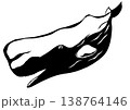 好物のダイオウイカを求め何処までも潜るマッコウクジラの切り絵貼り絵イラスト 138764146