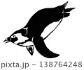 泳ぎの練習よいしょよいしょ可愛いペンギンの可愛い切り絵貼り絵イラスト 138764248
