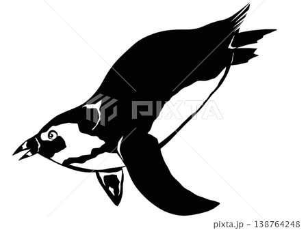 泳ぎの練習よいしょよいしょ可愛いペンギンの可愛い切り絵貼り絵イラスト 泳ぎの練習よいしょよいしょ可愛いペンギンの可愛い切り絵貼り絵イラスト 138764248