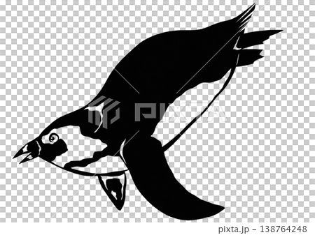 泳ぎの練習よいしょよいしょ可愛いペンギンの可愛い切り絵貼り絵イラスト 泳ぎの練習よいしょよいしょ可愛いペンギンの可愛い切り絵貼り絵イラスト 138764248