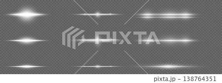 White light special effect elements, horizontal beams, glow, lens flare, bright lines White light special effect elements, horizontal beams, glow, lens flare, bright lines 138764351