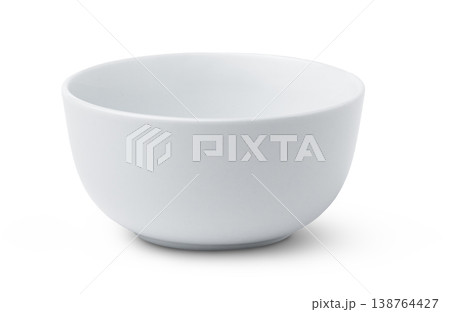 White empty ceramic bowl isolated on white background. White empty ceramic bowl isolated on white background. 138764427