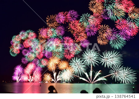 水郷祭　花火大会　打ち上げ花火　打上花火　島根　中国地方 138764541