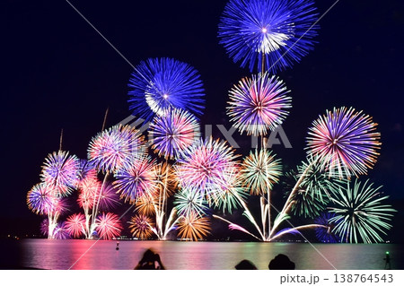 水郷祭　花火大会　打ち上げ花火　打上花火　島根　中国地方 138764543