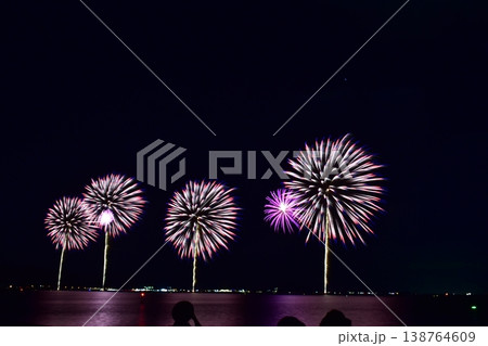 水郷祭　花火大会　打ち上げ花火　打上花火　島根　中国地方 138764609