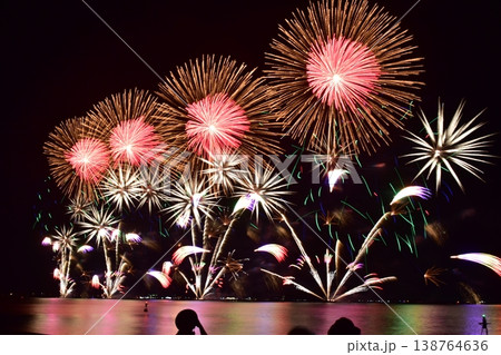 水郷祭　花火大会　打ち上げ花火　打上花火　島根　中国地方 138764636