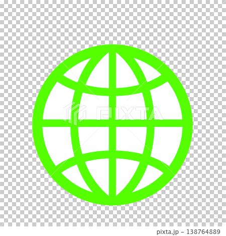 世界とつながるネットワークを表現した地球アイコン（緑） 138764889