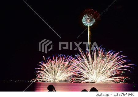 水郷祭　花火大会　打ち上げ花火　打上花火　島根　中国地方 138764940