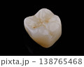 High-quality zirconia dental crown on white background. Dental ceramic crown professional dental lab 138765468