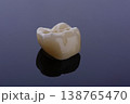 High-quality zirconia dental crown on white background. Dental ceramic crown professional dental lab 138765470