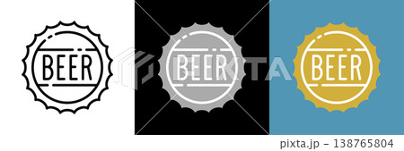 シンプルなビールの王冠のアイコン シンプルなビールの王冠のアイコン 138765804