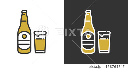 シンプルなビールのアイコン シンプルなビールのアイコン 138765845