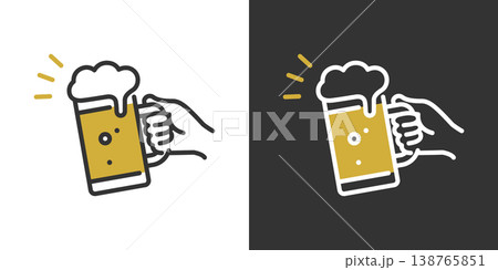 シンプルなビールのアイコン シンプルなビールのアイコン 138765851