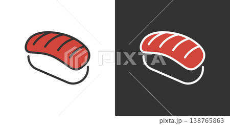 マグロのお寿司アイコン 138765863