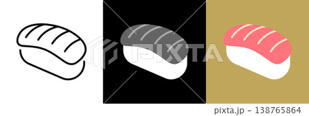 マグロのお寿司アイコン 138765864