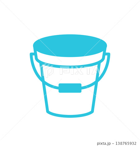 Bucket icon. Isolated on white. Blue icon Bucket icon. Isolated on white. Blue icon 138765932