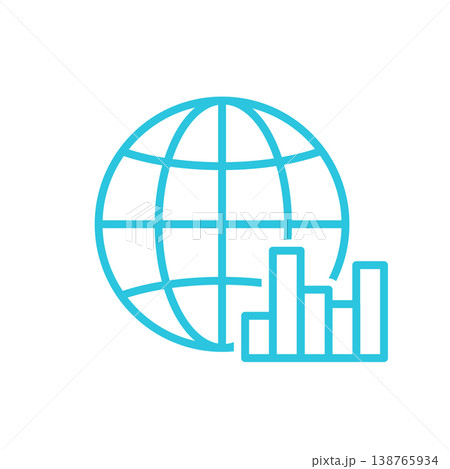 Economy. Globe. Isolated on white. Blue icon. Economy. Globe. Isolated on white. Blue icon. 138765934