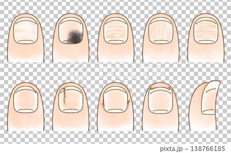 A set of loosely styled, simple, and unusually shaped nails - analog style 138766185
