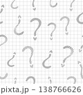 Grey monochrome question mark seamless pattern on checkered background. Decorative punctuation mark and FAQ, light gray vector backdrop 138766626