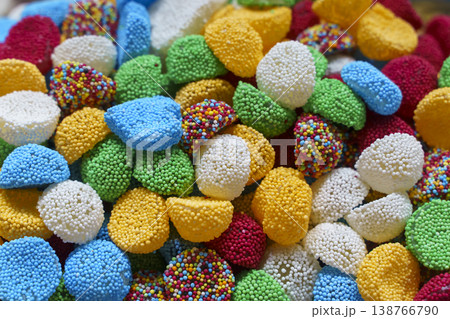 Colorful Sugar Coated Gummy Candies Close Up. High quality photo 138766790