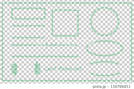 A frame set featuring green leaves. A frame set featuring green leaves. 138766851