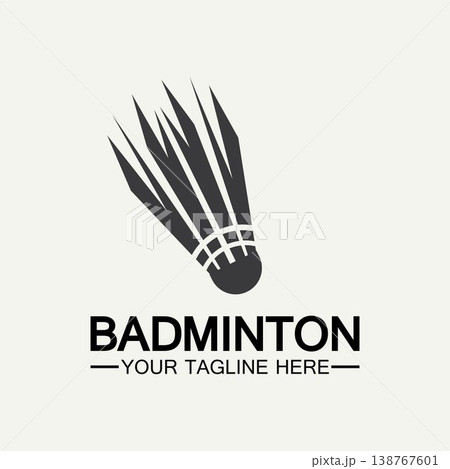 Badminton Logo vector icon illustration design template.Badminton Shuttlecock icon logo.Badminton sport logo template vector. Sport club logo concept 138767601
