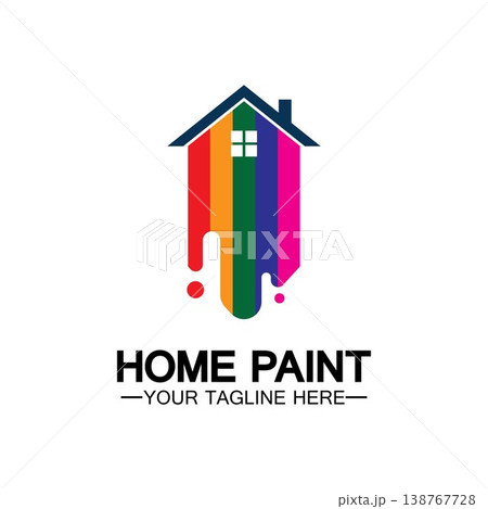 Home Painting Vector Logo Design.Home House Painting Service Coloring Logo Design Template.House painting service, decor and repair multicolor icon Vector logo. Home Painting Vector Logo Design.Home House Painting Service Coloring Logo Design Template.House painting service, decor and repair multicolor icon Vector logo. 138767728