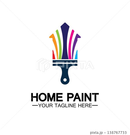 Home Painting Vector Logo Design.Home House Painting Service Coloring Logo Design Template.House painting service, decor and repair multicolor icon Vector logo. Home Painting Vector Logo Design.Home House Painting Service Coloring Logo Design Template.House painting service, decor and repair multicolor icon Vector logo. 138767733