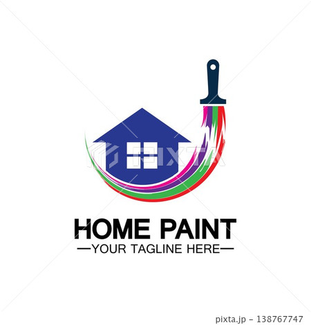 Home Painting Vector Logo Design.Home House Painting Service Coloring Logo Design Template.House painting service, decor and repair multicolor icon Vector logo. Home Painting Vector Logo Design.Home House Painting Service Coloring Logo Design Template.House painting service, decor and repair multicolor icon Vector logo. 138767747