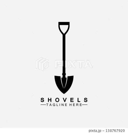 Shovel icon logo vector illustration design.Black Shovel icon logo isolated on white background. Shovel silhouette. Gardening tool. Tool for horticulture, agriculture, farming. Logo design template Shovel icon logo vector illustration design.Black Shovel icon logo isolated on white background. Shovel silhouette. Gardening tool. Tool for horticulture, agriculture, farming. Logo design template 138767920