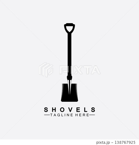 Shovel icon logo vector illustration design.Black Shovel icon logo isolated on white background. Shovel silhouette. Gardening tool. Tool for horticulture, agriculture, farming. Logo design template Shovel icon logo vector illustration design.Black Shovel icon logo isolated on white background. Shovel silhouette. Gardening tool. Tool for horticulture, agriculture, farming. Logo design template 138767925