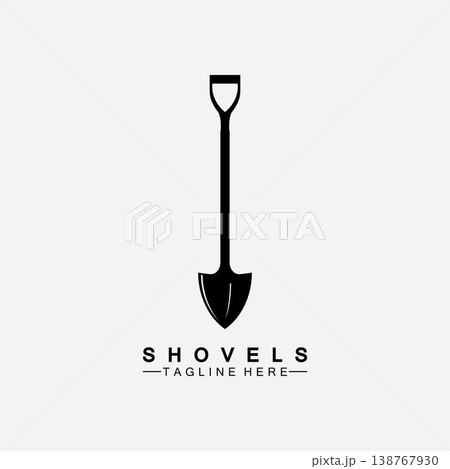Shovel icon logo vector illustration design.Black Shovel icon logo isolated on white background. Shovel silhouette. Gardening tool. Tool for horticulture, agriculture, farming. Logo design template Shovel icon logo vector illustration design.Black Shovel icon logo isolated on white background. Shovel silhouette. Gardening tool. Tool for horticulture, agriculture, farming. Logo design template 138767930