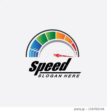 Speed logo design, silhouette speedometer symbol icon vector,speed Auto car Logo Template vector illustration icon design 138768146