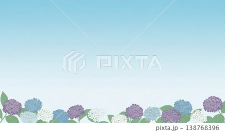 紫陽花と梅雨のベクターイラスト背景 紫陽花と梅雨のベクターイラスト背景 138768396