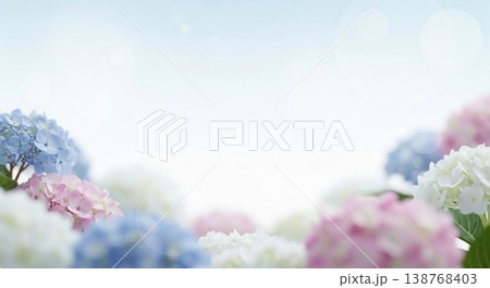 紫陽花と梅雨のベクターイラスト背景 紫陽花と梅雨のベクターイラスト背景 138768403