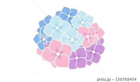 紫陽花と梅雨のベクターイラスト背景 紫陽花と梅雨のベクターイラスト背景 138768454