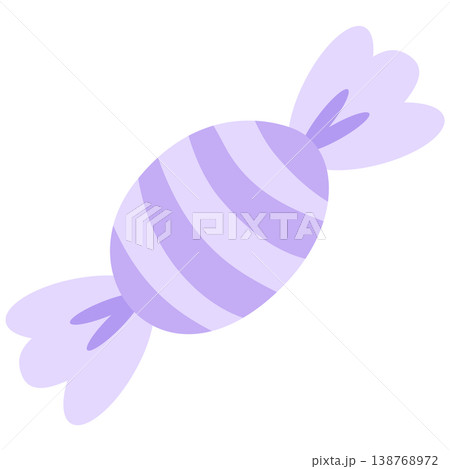 Purple Wrapped Candy Vector Flat Design Cute Sweet Illustration 138768972