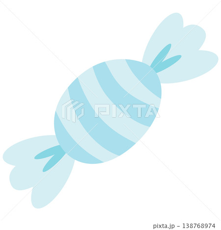 Sky Blue Wrapped Candy Vector Flat Design Cute Sweet Illustration Sky Blue Wrapped Candy Vector Flat Design Cute Sweet Illustration 138768974