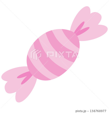 Light Pink Wrapped Candy Vector Flat Design Cute Sweet Illustration Light Pink Wrapped Candy Vector Flat Design Cute Sweet Illustration 138768977