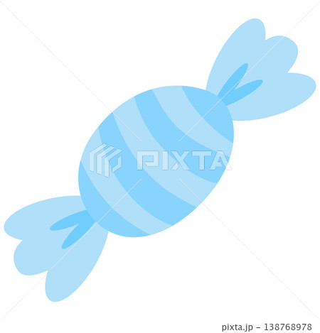 Soft Blue Wrapped Candy Vector Flat Design Cute Sweet Illustration Soft Blue Wrapped Candy Vector Flat Design Cute Sweet Illustration 138768978