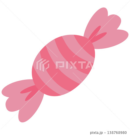 Red Wrapped Candy Vector Flat Design Cute Sweet Illustration 138768980