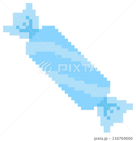 Blue Pixel Wrapped Candy Vector Cute 8 Bit...のイラスト素材 [138769000] - PIXTA