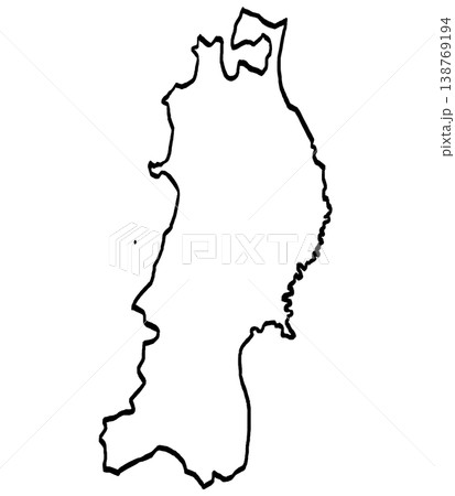 東北地図のイラスト （筆タッチ） シンプル 138769194