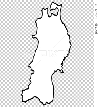東北地図のイラスト （筆タッチ） シンプル 138769194