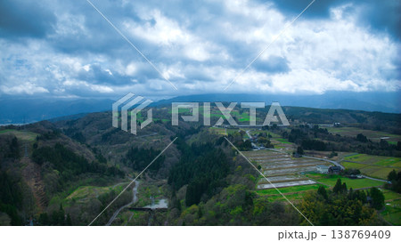 日本の富山県黒部市にある大谷ダム周辺からの様子 138769409