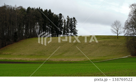Peaceful Green Landscape Displaying Seasonal Change And Sustainable Farming 138769522