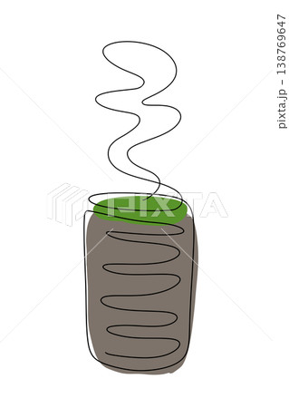 一筆書き風のお茶・緑茶・抹茶のイラスト 手描き風 背景透過PNG 一筆書き風のお茶・緑茶・抹茶のイラスト 手描き風 背景透過PNG 138769647